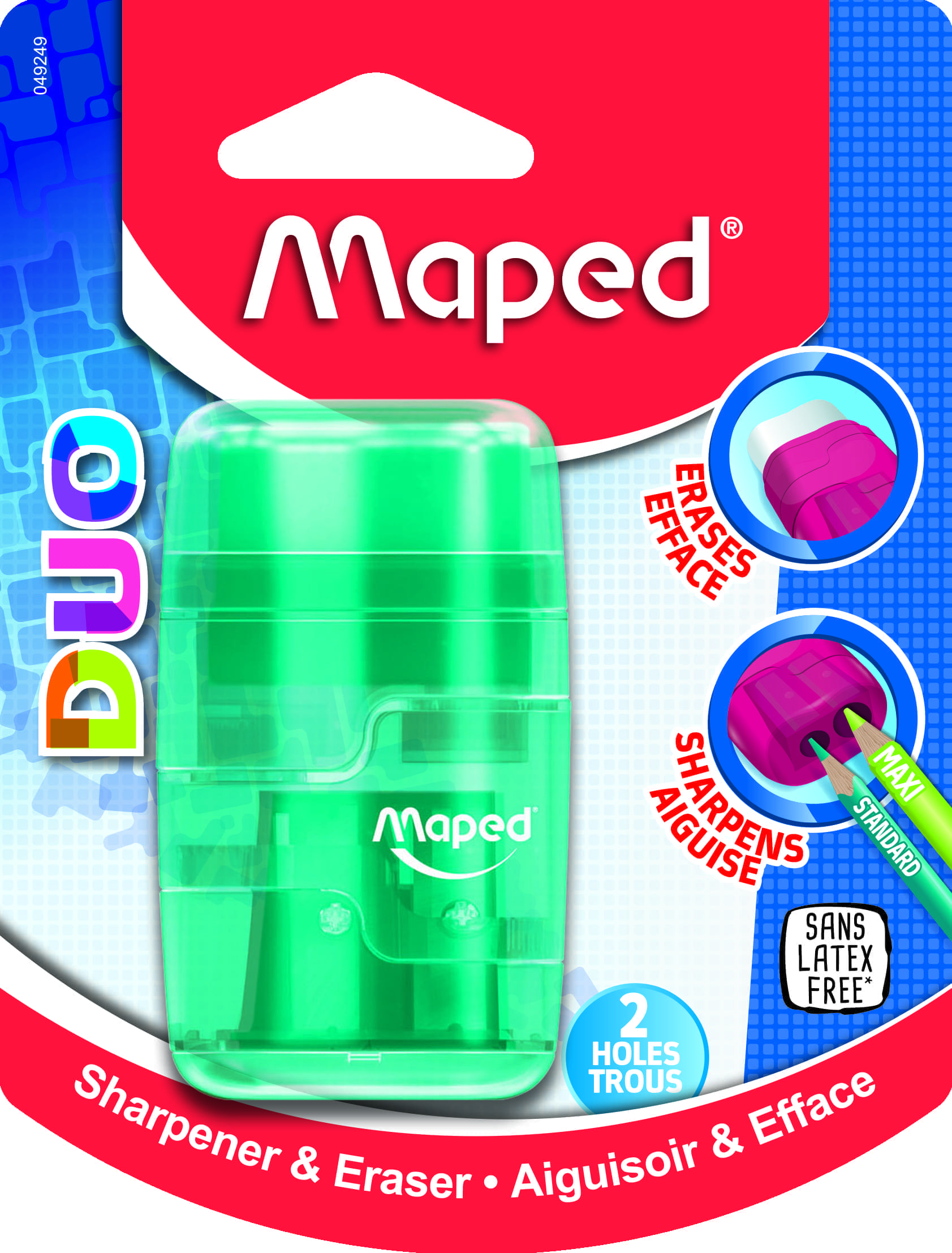Maped Connect DUO 2-Hole Canister Pencil Sharpener & Eraser Combo