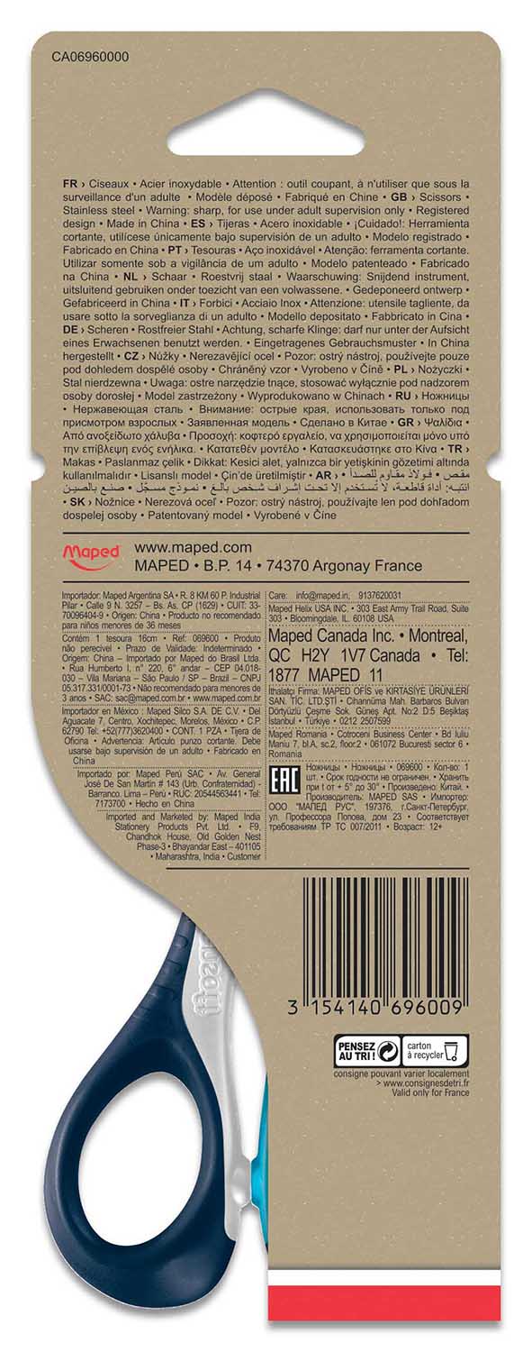 Sensoft Student Scissors with Flexible Handles 6.33″ – Maped